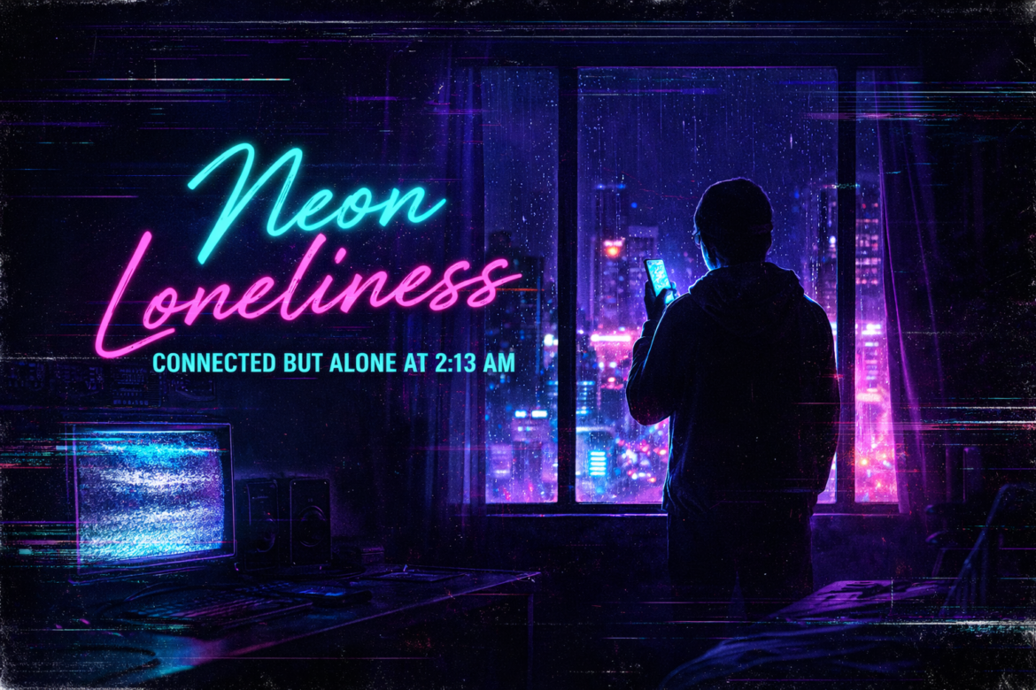 Neon Loneliness: Connected but Alone at 2:13 AM
