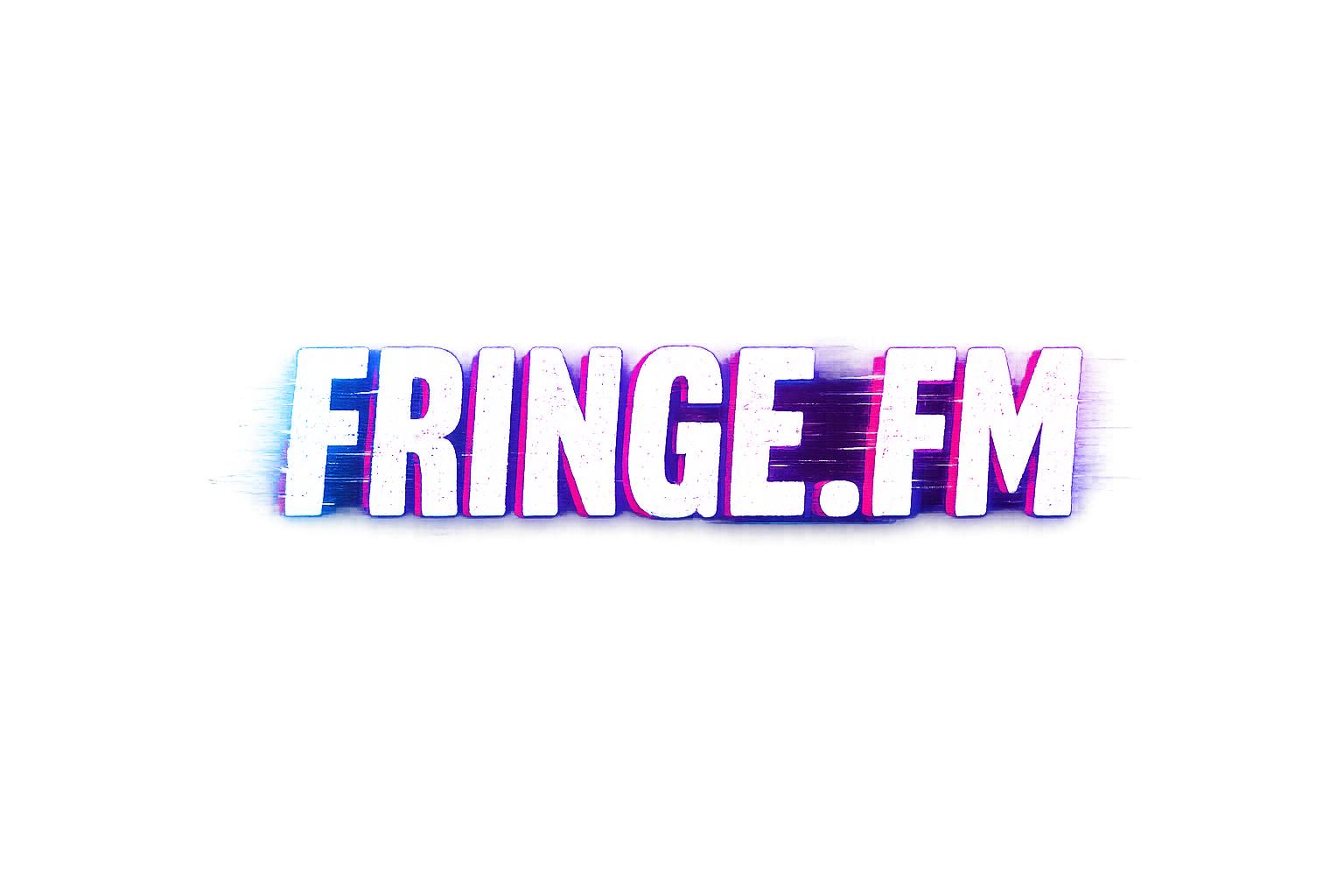 FRINGE.FM neon glitch logo